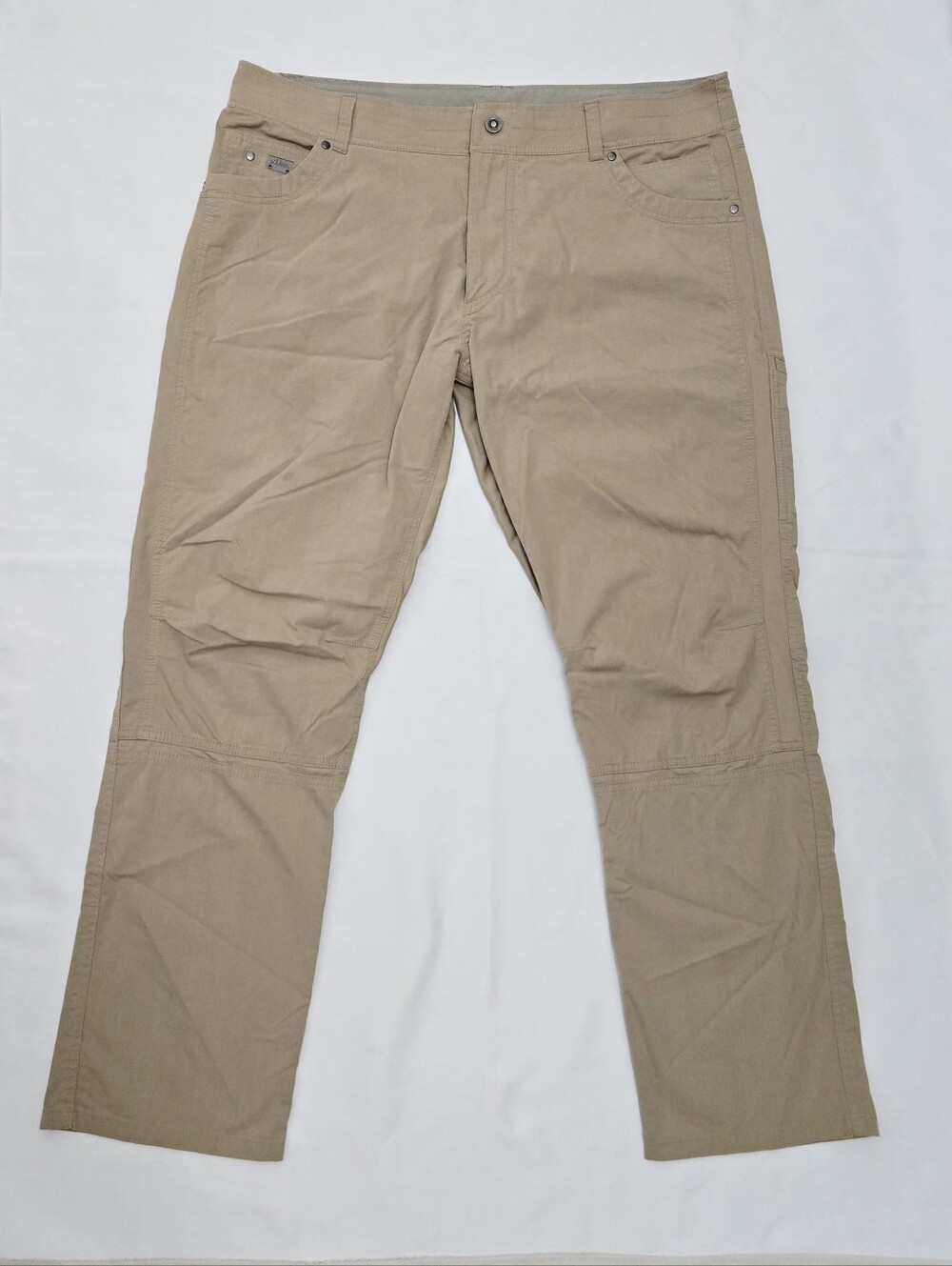 KUHL RADIKL Mens 40Wx32L Performance Hiking Pants Hybrid Stretch Tan Khaki EUC